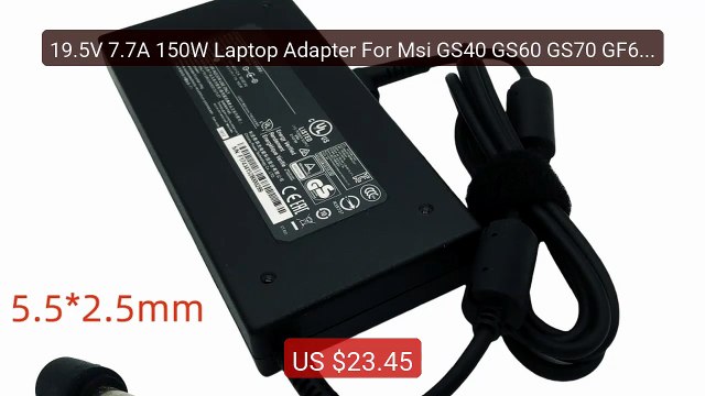 19.5V 7.7A 150W Laptop Adapter For Msi GS40 GS60 GS70 GF62 MS-16H7 ... Top Rated 2026 | Buy Now!
