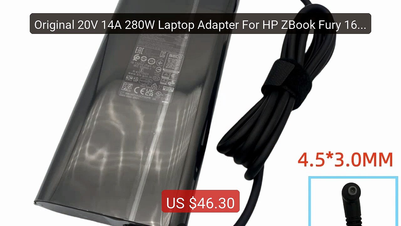 Original 20V 14A 280W Laptop Adapter For HP ZBook Fury 16 G8 G... -- Hot Deal 2026 | Limited Offer!