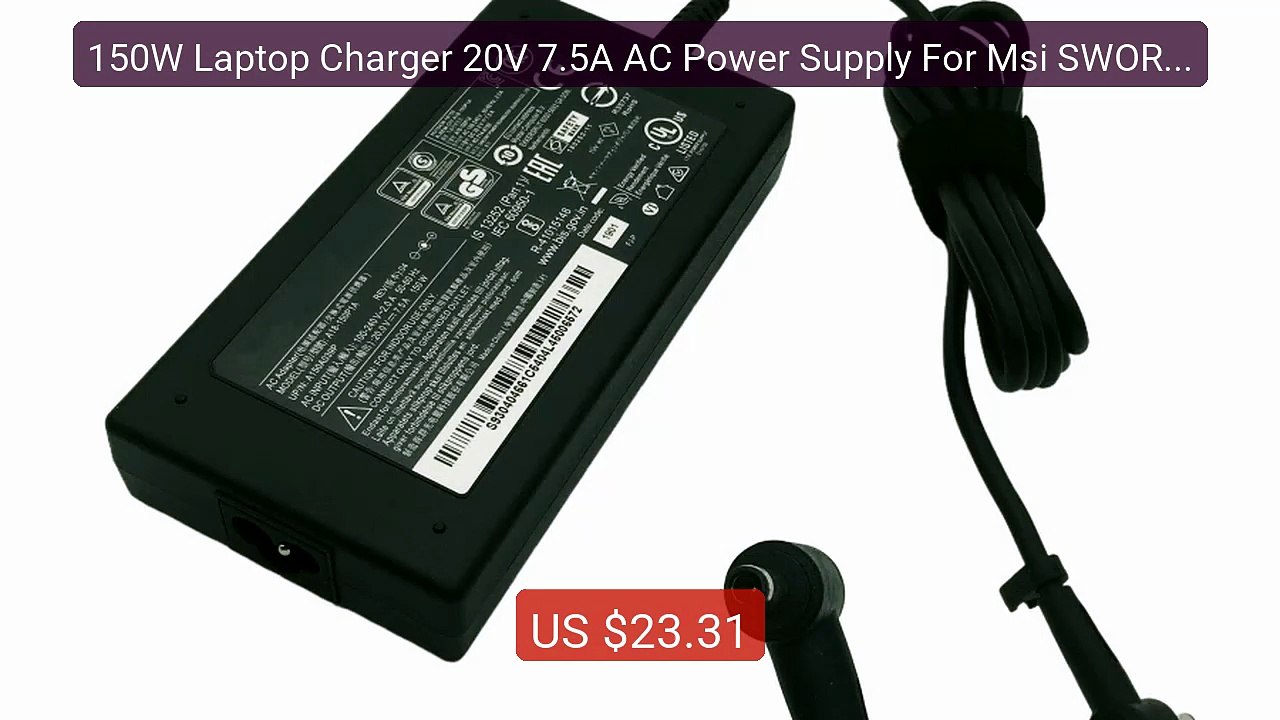 150W Laptop Charger 20V 7.5A AC Power Supply For Msi SWORD ... -- Top Pick 2026 | Unbeatable Price!