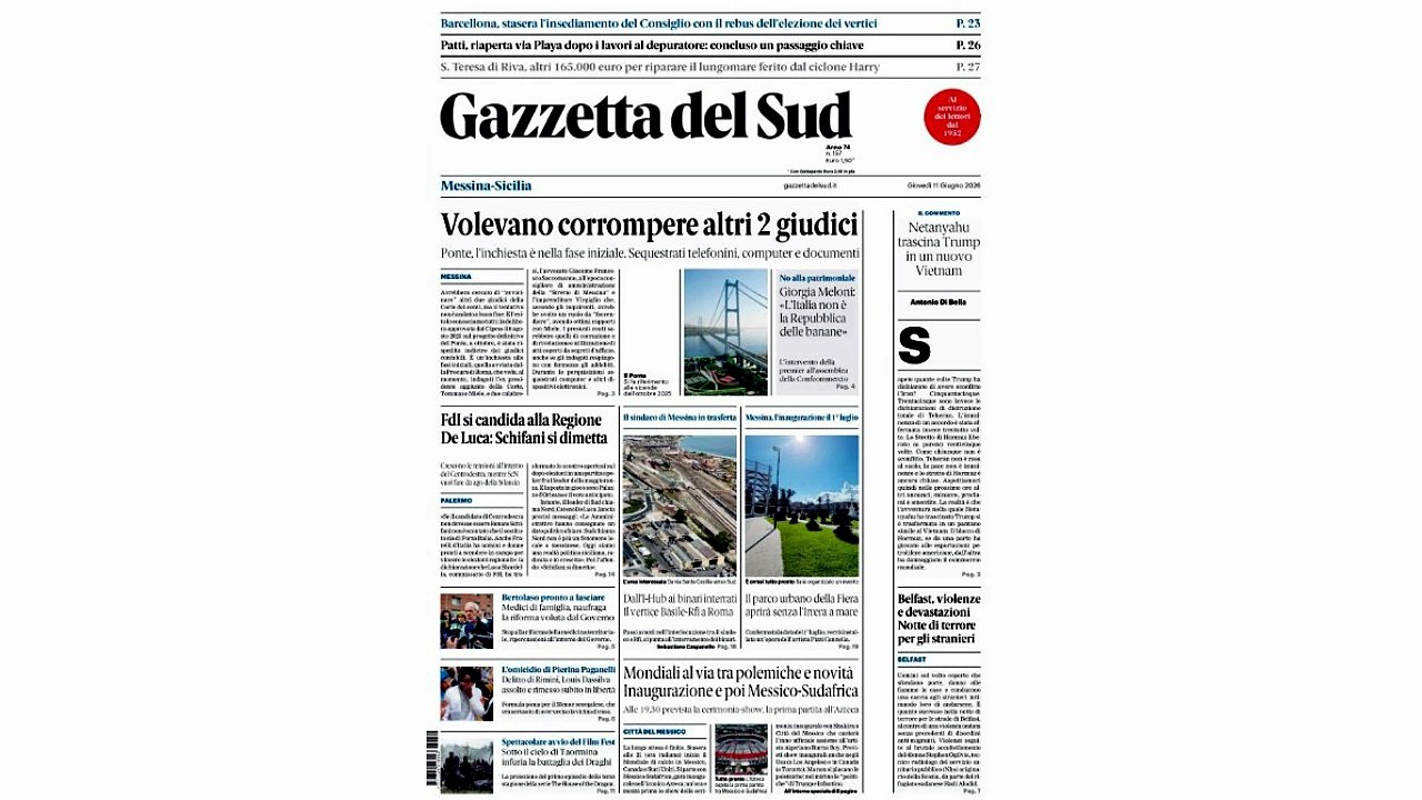 Rassegna stampa 11-06-2026 edizione Messina