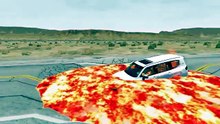 Flatbed Truck Mcqueen  _ Transportation with Truck - Pothole vs Car _638 - BeamNG.Drive