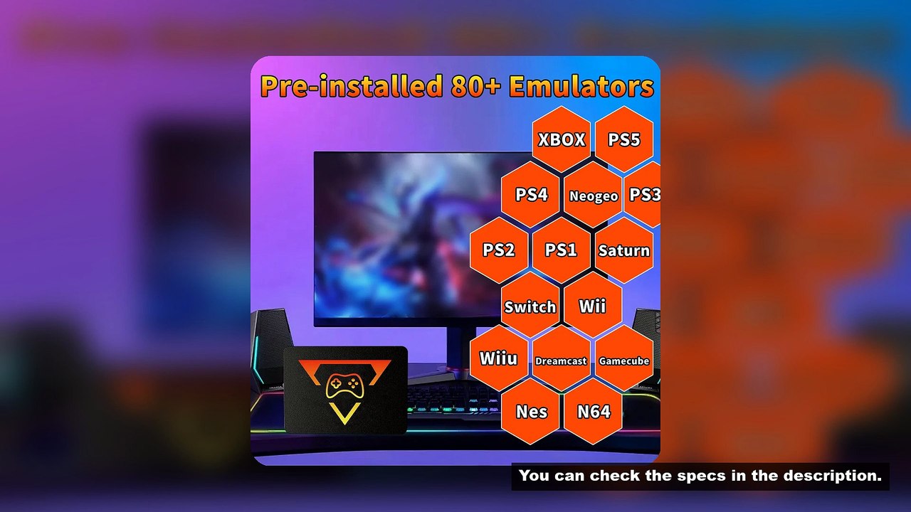 Portable Retro Gaming SSD 80+Emulators for PS5/PS4/PS3/PS2/XBOX One/SWITCH/WII/DC 16191 Games Launch