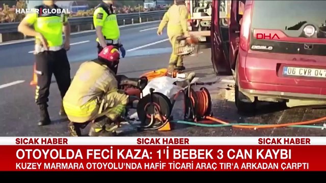 Kuzey Marmara Otoyolu'nda feci kaza: 1'i bebek 3 kişi hayatını kaybetti