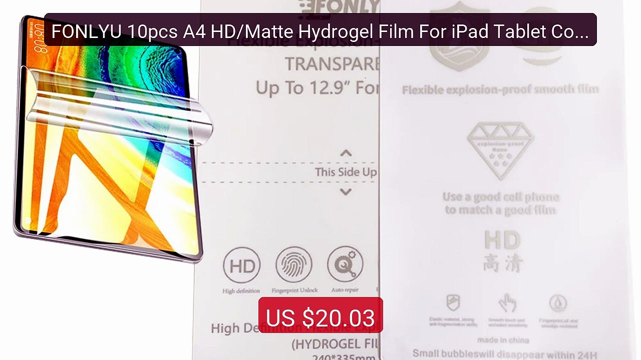 FONLYU 10pcs A4 HD/Matte Hydrogel Film For iPad Tablet Computer Sc... -- Best Deal 2026 | Shop Now!
