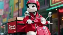 Pizza Delivery Rabbit 🚀🍕🐰  Funny AI Short