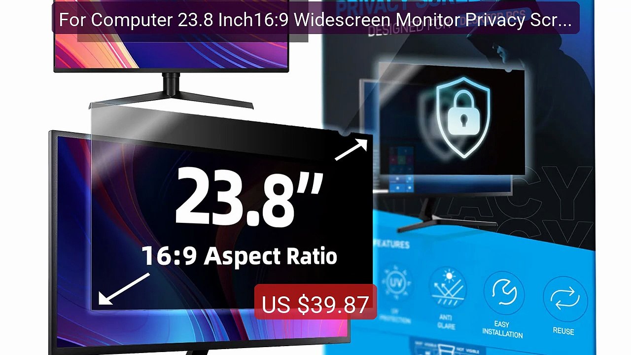 For Computer 23.8 Inch16:9 Widescreen Monitor Privacy Screen ... -- Amazing Value 2026 | Must Have!