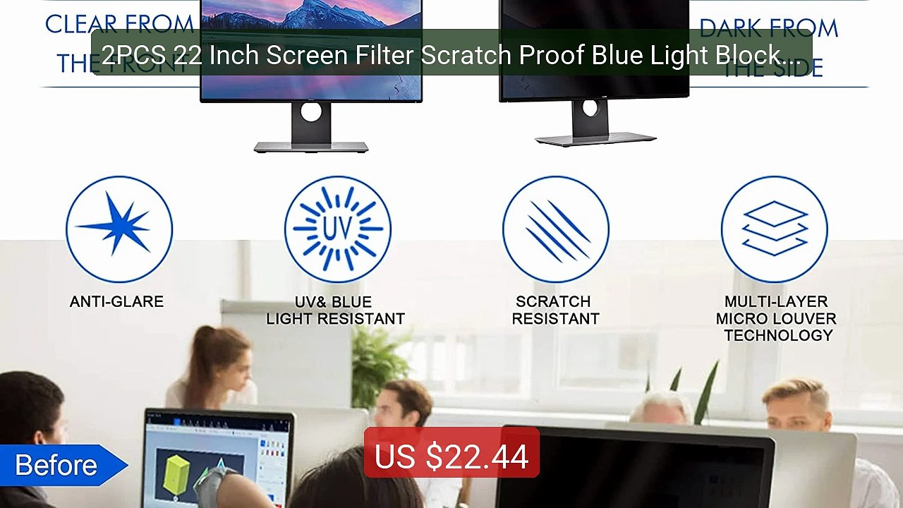 2PCS 22 Inch Screen Filter Scratch Proof Blue Light Blocking Remova... -- Top Rated 2026 | Buy Now!