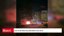 Alev alan araç kullanılamaz hale geldi