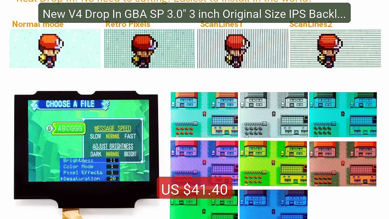 New V4 Drop In GBA SP 3.0" 3 inch Original Size IPS Backlight LCD ... -- Best Deal 2026 | Shop Now!