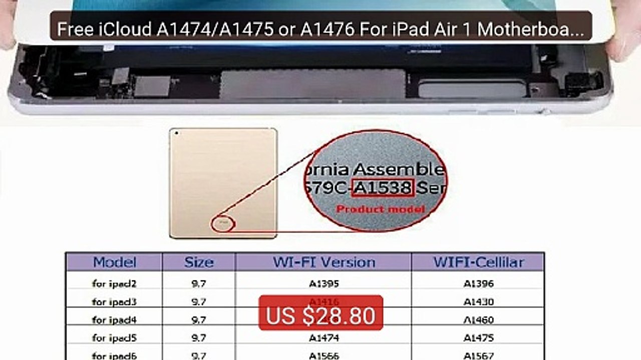 Free iCloud A1474/A1475 or A1476 For iPad Air 1 Motherboard Wi... -- Hot Deal 2026 | Limited Offer!