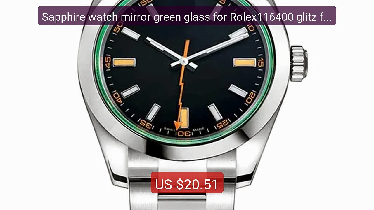 Sapphire watch mirror green glass for Rolex116400 glitz flat watch ... -- Top Rated 2026 | Buy Now!