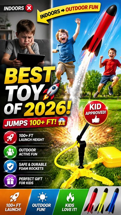 Rocket Launcher for Kids Review | Foam Rocket Outdoor Toy for Boys & Girls Ages 3-8