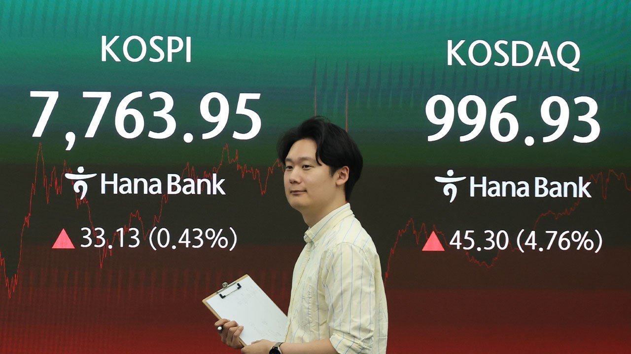 '널뛰기' 코스피, 0.43% 오른 7,763으로 장 마감 / YTN