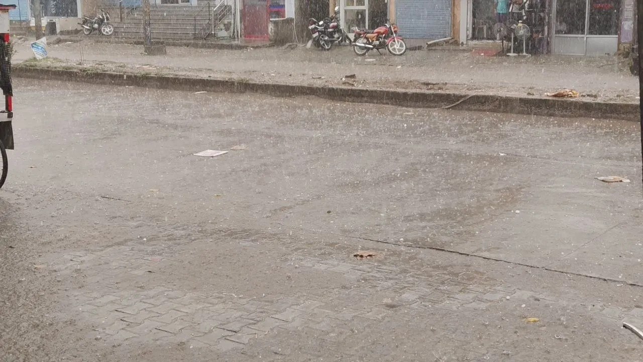 बहरोड़ में गिरे ओले