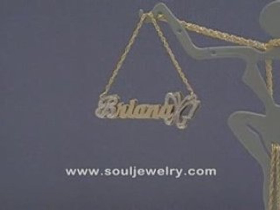 Personalized Gold Name butterfly Pendant Necklace ND_31