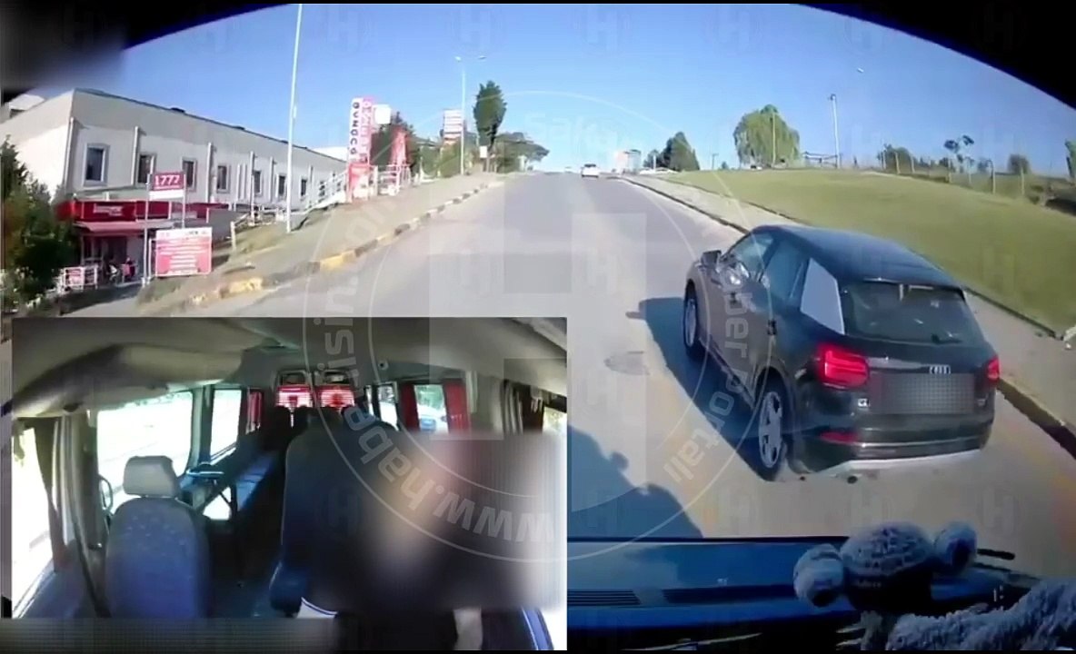 Savcı ile minibüs sürücüsünün kavşak tartışması…Savcı minibüsün önünü kesip sürücüye tepki gösterdi