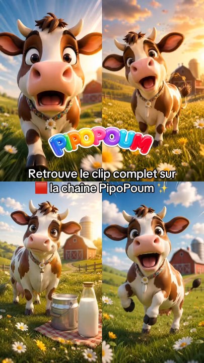 🐄 Comptine enfant – chanson bébé animaux de la ferme | Clarisse la Vache à Malice - PipoPoum