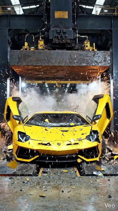 Hydraulic Press Crushes a Lamborghini 🚗💥 Extreme Crushing Test