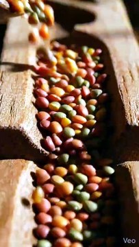 Lentils Flowing Through Wooden Channels 🌾✨ Satisfying Motion
