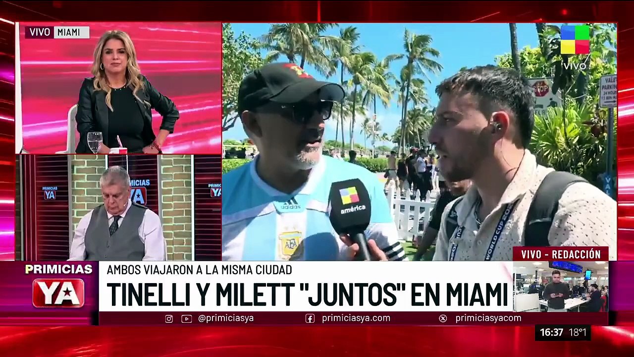El detalle que despertó rumores de encuentro entre Tinelli y Milett en Miami