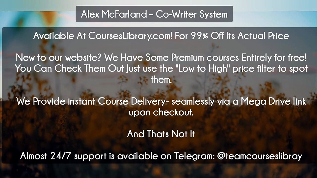 (Courseslibrary.com)Alex McFarland – Co-Writer...