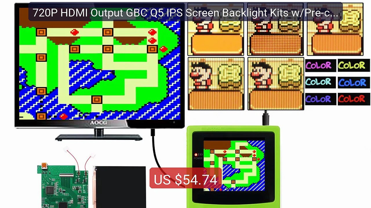 720P HDMI Output GBC Q5 IPS Screen Backlight Kits w/Pre-cut Sh... -- Best Buy 2026 | Great Quality!