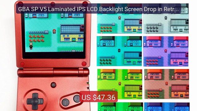 GBA SP V5 Laminated IPS LCD Backlight Screen Drop in Retro Pi... Amazing Value 2026 | Must Have!