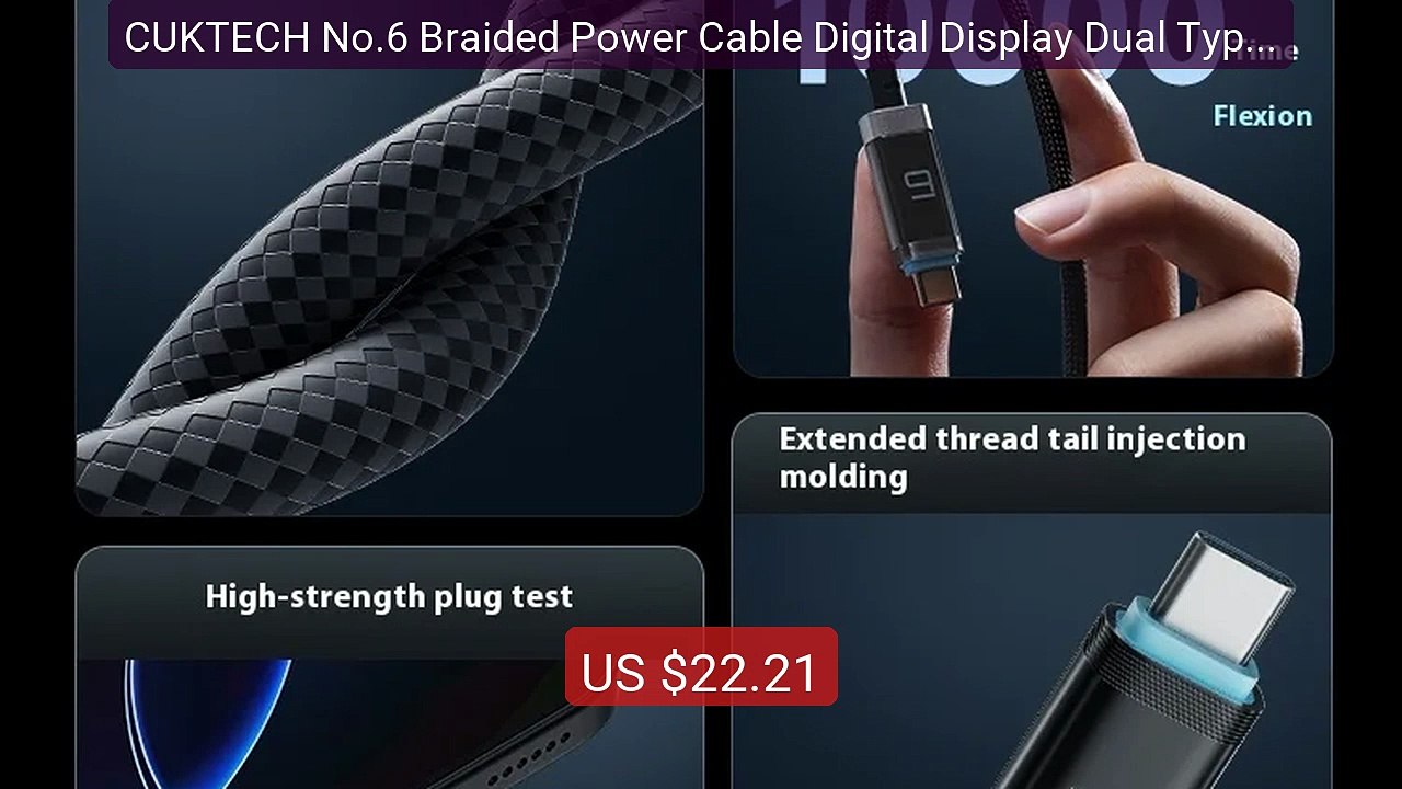 CUKTECH No.6 Braided Power Cable Digital Display Dual Type-C F... -- Best Buy 2026 | Great Quality!