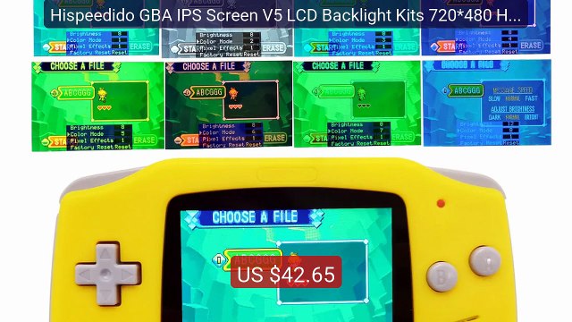 Hispeedido GBA IPS Screen V5 LCD Backlight Kits 720*480 Highlight ... Best Deal 2026 | Shop Now!
