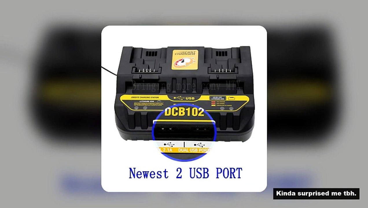 Fast charging DCB102 Li-ion Battery charger For DeWalt 12V 14.4V 18V 20V DCB105 DCB200 double chargi