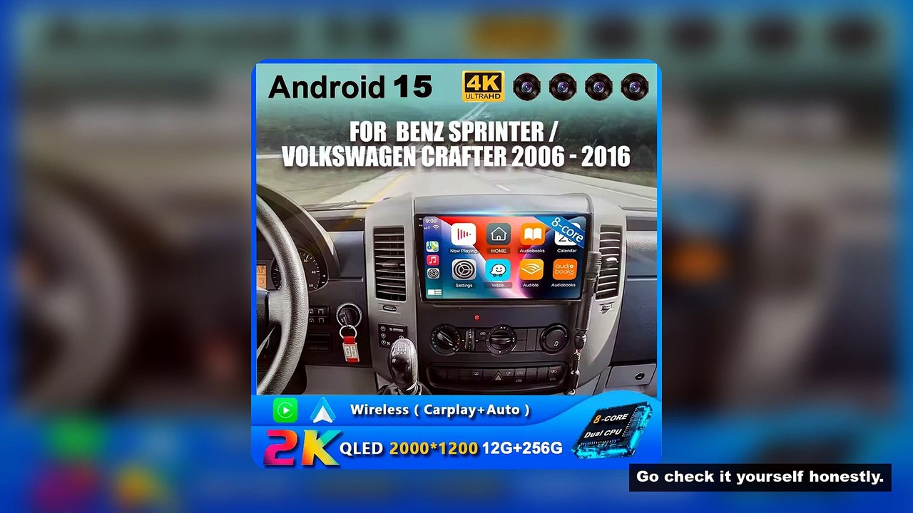 Android 15 2Din Car Radio for Mercedes Benz Sprinter Volkswagen Crafter 2006 -2016 Carplay GPS Multi