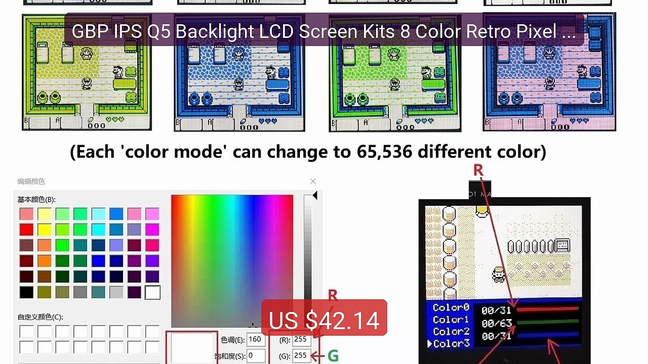GBP IPS Q5 Backlight LCD Screen Kits 8 Color Retro Pixel Scree... -- Hot Deal 2026 | Limited Offer!
