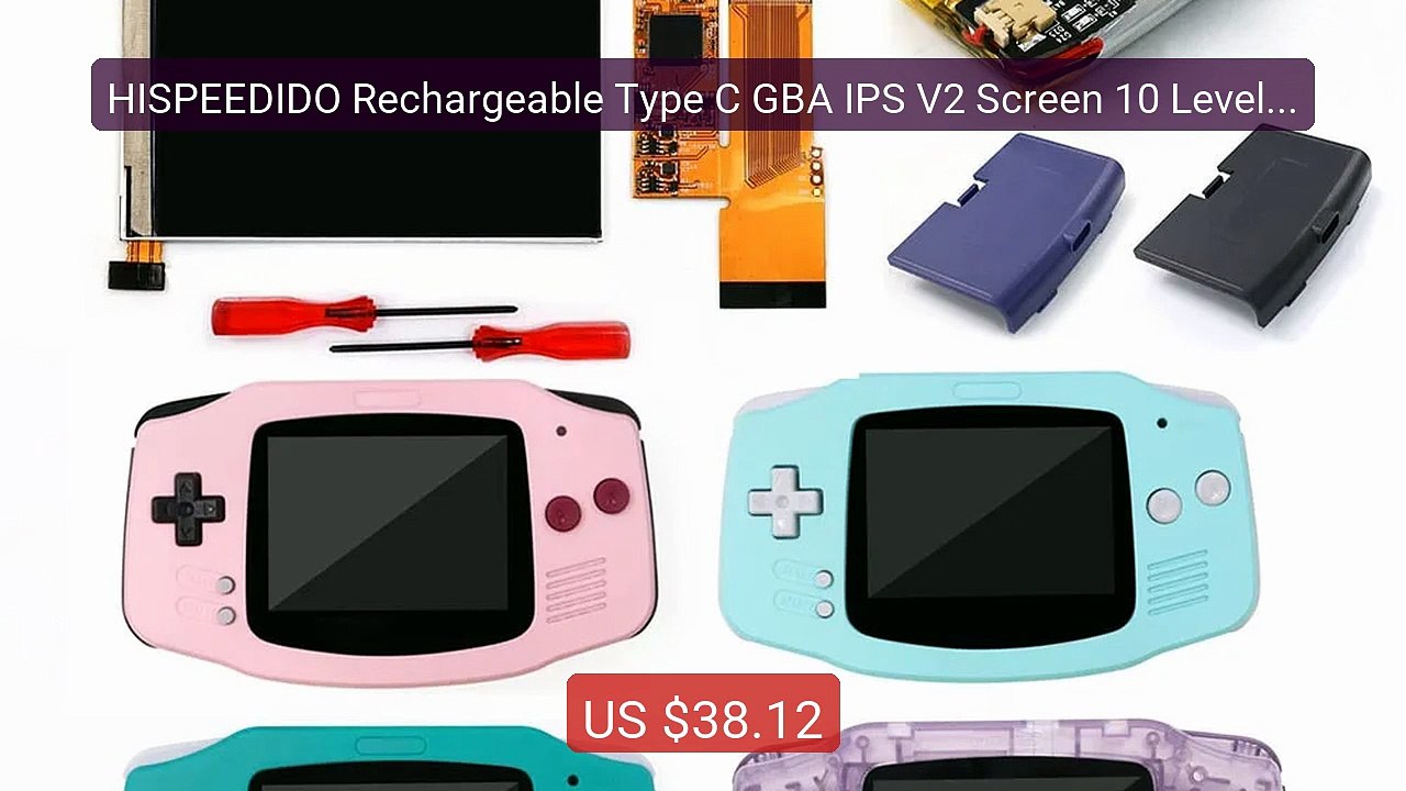 HISPEEDIDO Rechargeable Type C GBA IPS V2 Screen 10 Levels Hi... -- Amazing Value 2026 | Must Have!