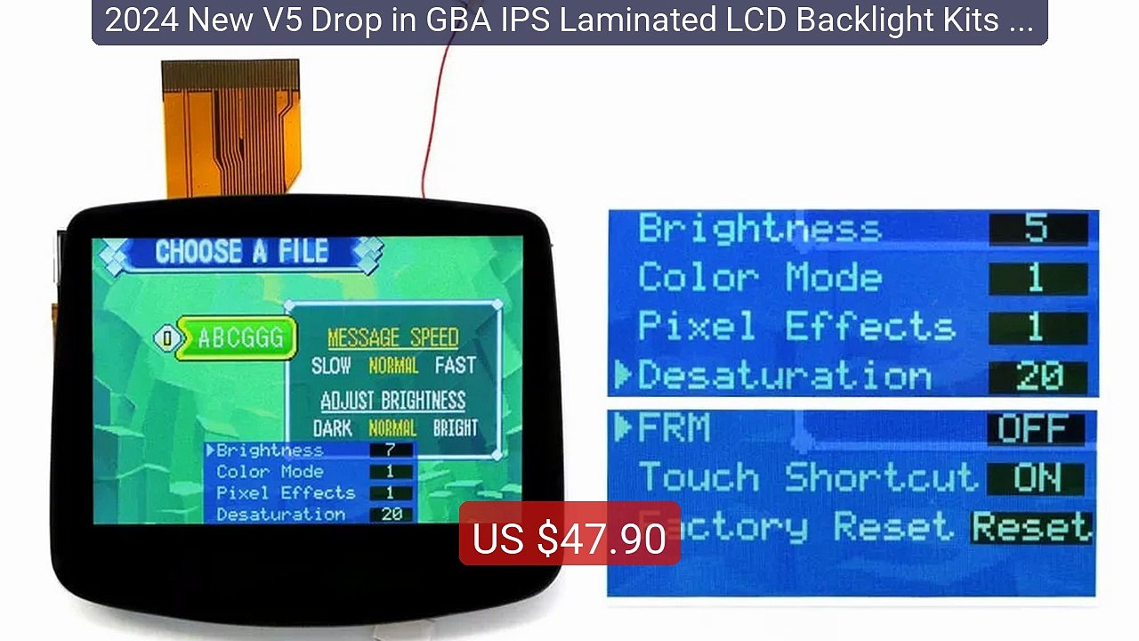 2024 New V5 Drop in GBA IPS Laminated LCD Backlight Kits for G... -- Hot Deal 2026 | Limited Offer!