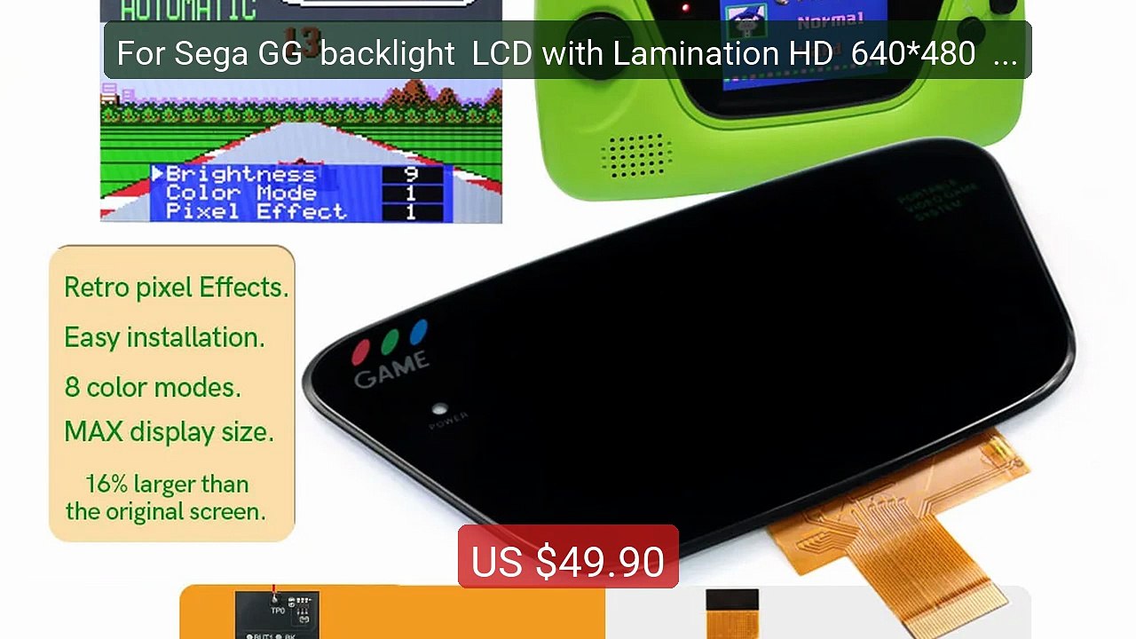 For Sega GG  backlight  LCD with Lamination HD  640*480  IPS Large... -- Best Deal 2026 | Shop Now!