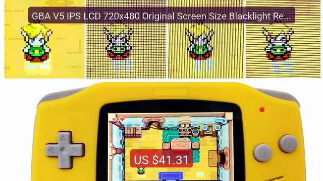GBA V5 IPS LCD 720x480 Original Screen Size Blacklight Retr... Top Pick 2026 | Unbeatable Price!