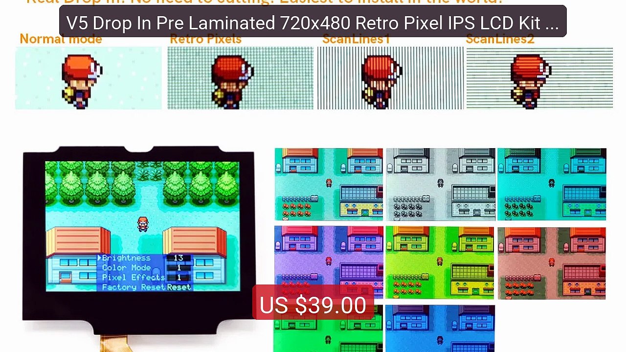 V5 Drop In Pre Laminated 720x480 Retro Pixel IPS LCD Kit For GBA SP... -- Top Rated 2026 | Buy Now!