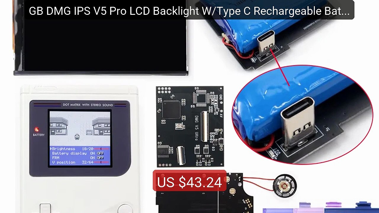 GB DMG IPS V5 Pro LCD Backlight W/Type C Rechargeable Battery... -- Amazing Value 2026 | Must Have!