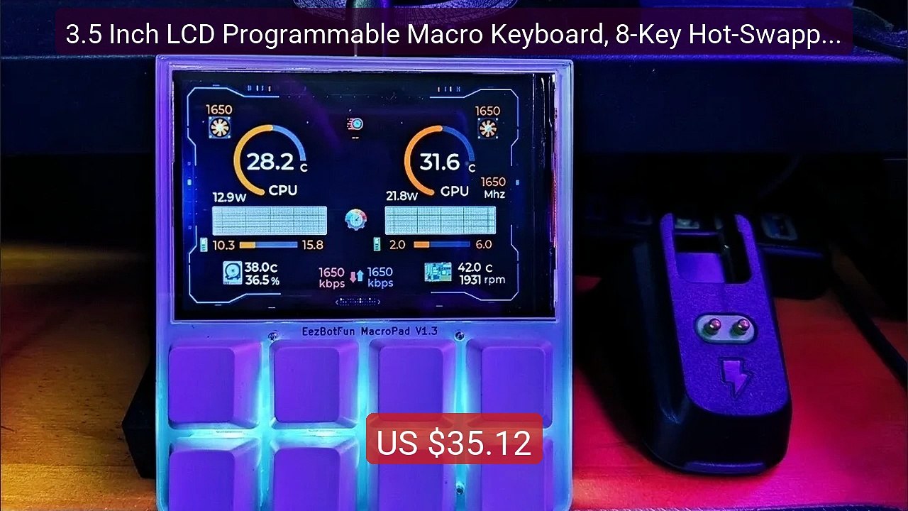 3.5 Inch LCD Programmable Macro Keyboard, 8-Key Hot-Swappable,... -- Best Buy 2026 | Great Quality!