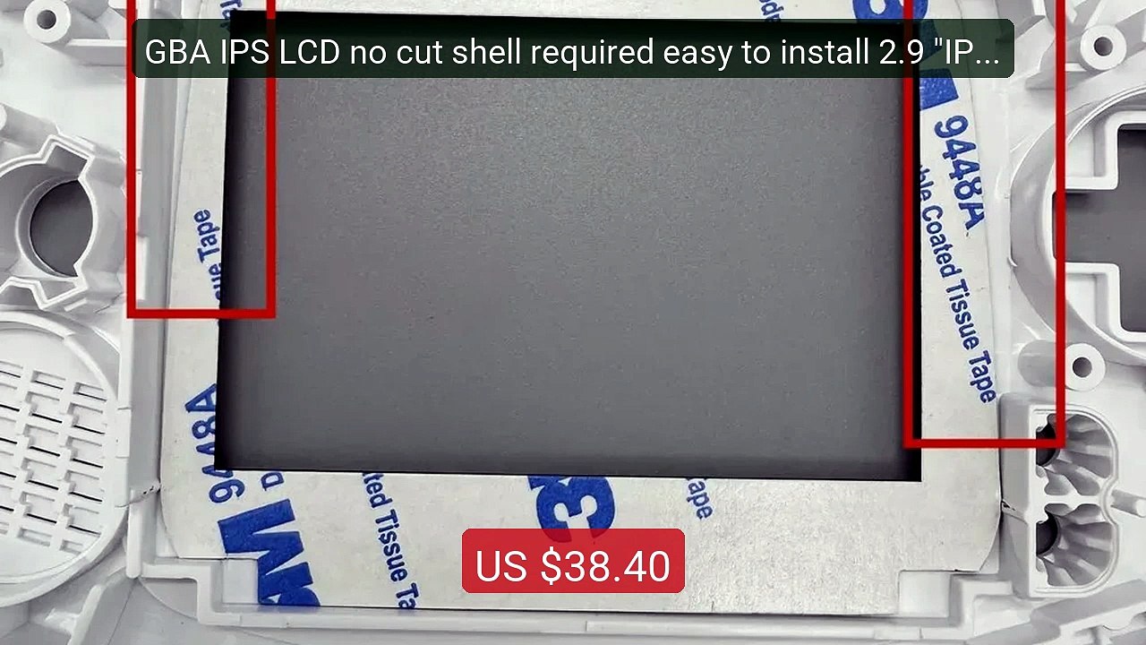 GBA IPS LCD no cut shell required easy to insta...