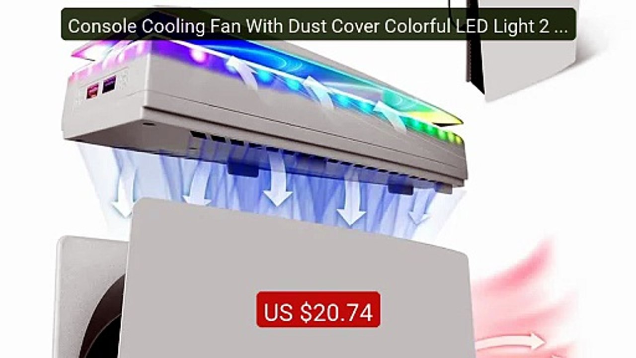 Console Cooling Fan With Dust Cover Colorful LED Light 2 USB Port U... -- Top Rated 2026 | Buy Now!