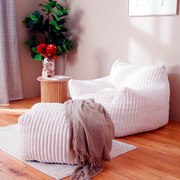 XL pouf "Muzi" Cream, 78x61 cm White