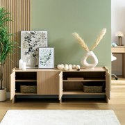 Rechteckiger TV-Schrank mit 4 T&uuml;ren und 2 Ebenen "John" Beige, 171x39,5 cm Beige