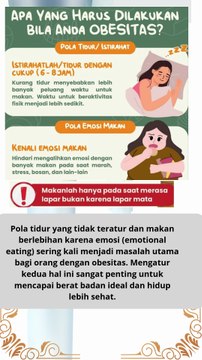Jika Anda Obesitas Atur Pola Tidur dan Pola Emosi Makan Anda #kesahatan #quotes