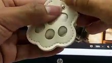Leather Paw Fur Storage Keychain