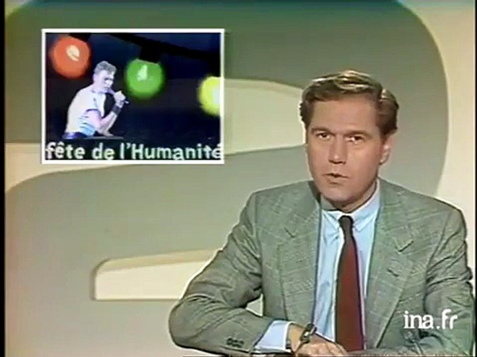 1985 - Johnny Hallyday - Reportage sur le Concert de Neuchâtel et la Fête de l’Humanité (Journal de 20h, Antenne 2, 14 Septembre)