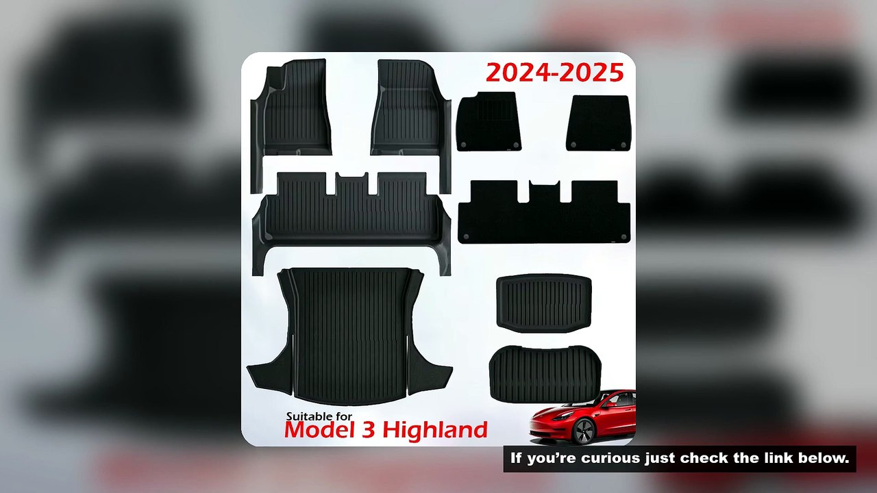 TPE Floor Mat with Door Sill Protector for Tesla Model 3 Highland Floor Trunk Mats Cargo Liner for M