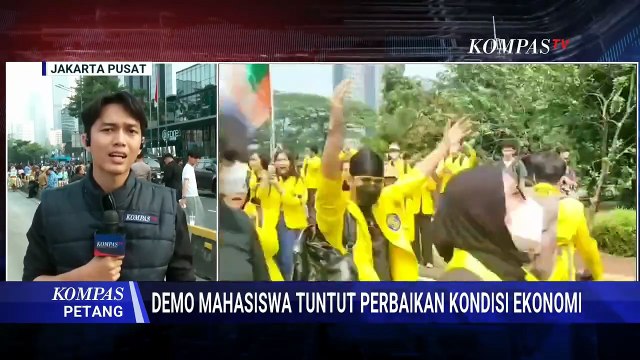 Terkini! Visual Udara di Kawasan Bundaran HI Demo Mahasiswa Tuntut Perbaikan Kondisi Ekonomi