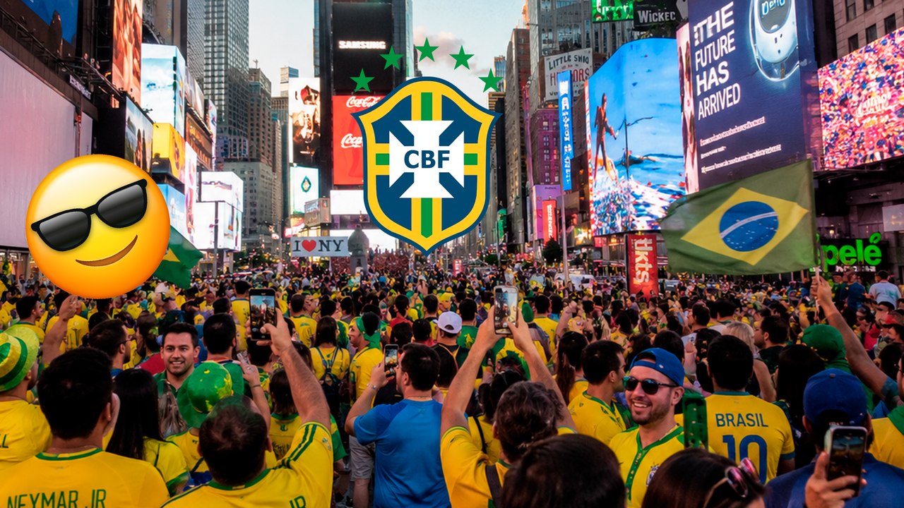 Afición de Brasil toma el Times Square en Nueva York y comienza la fiesta del Mundial 2026