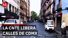 Maestros de la CNTE se retiran parcialmente del Centro Histórico de CdMx